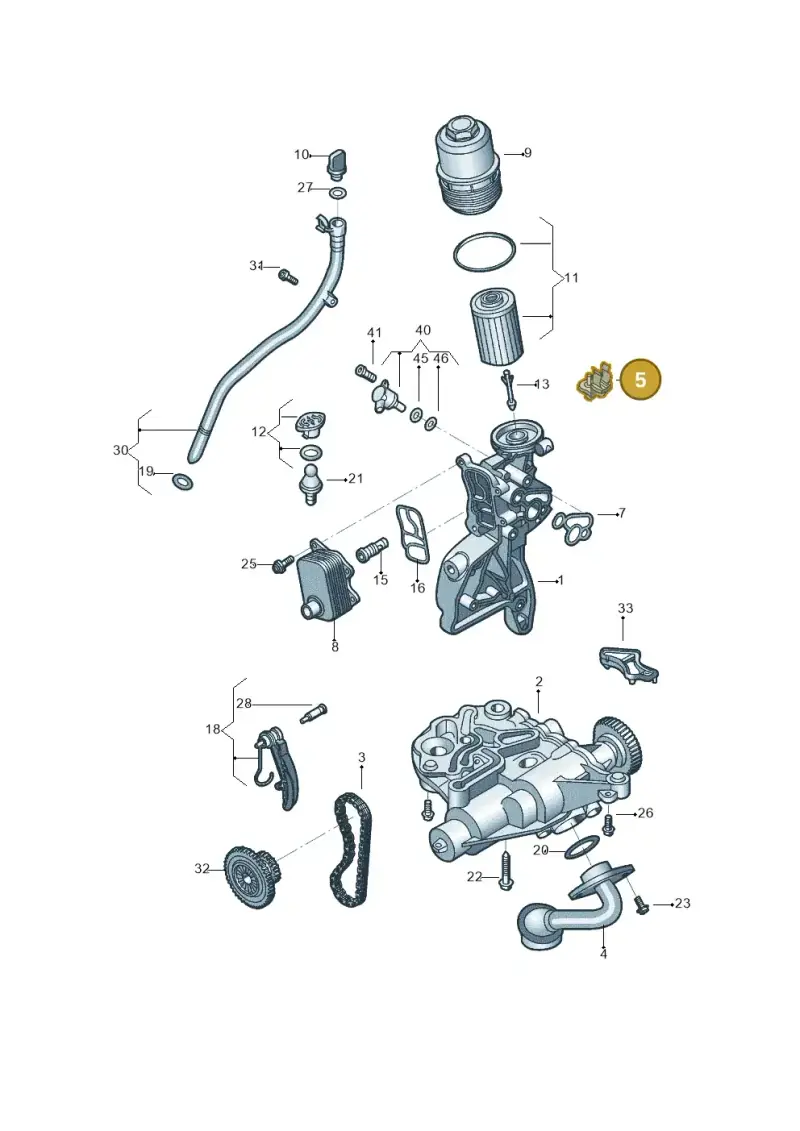 06L115261 — Volkswagen Tiguan 2.0 4Motion (2017-2024) diagram 496115150, position 5