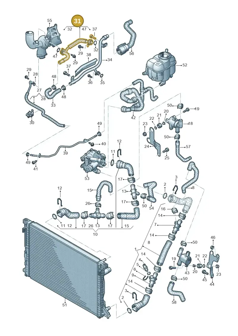 06L121497AA — Volkswagen Touareg (2017-2023) diagram 439121210, position 31