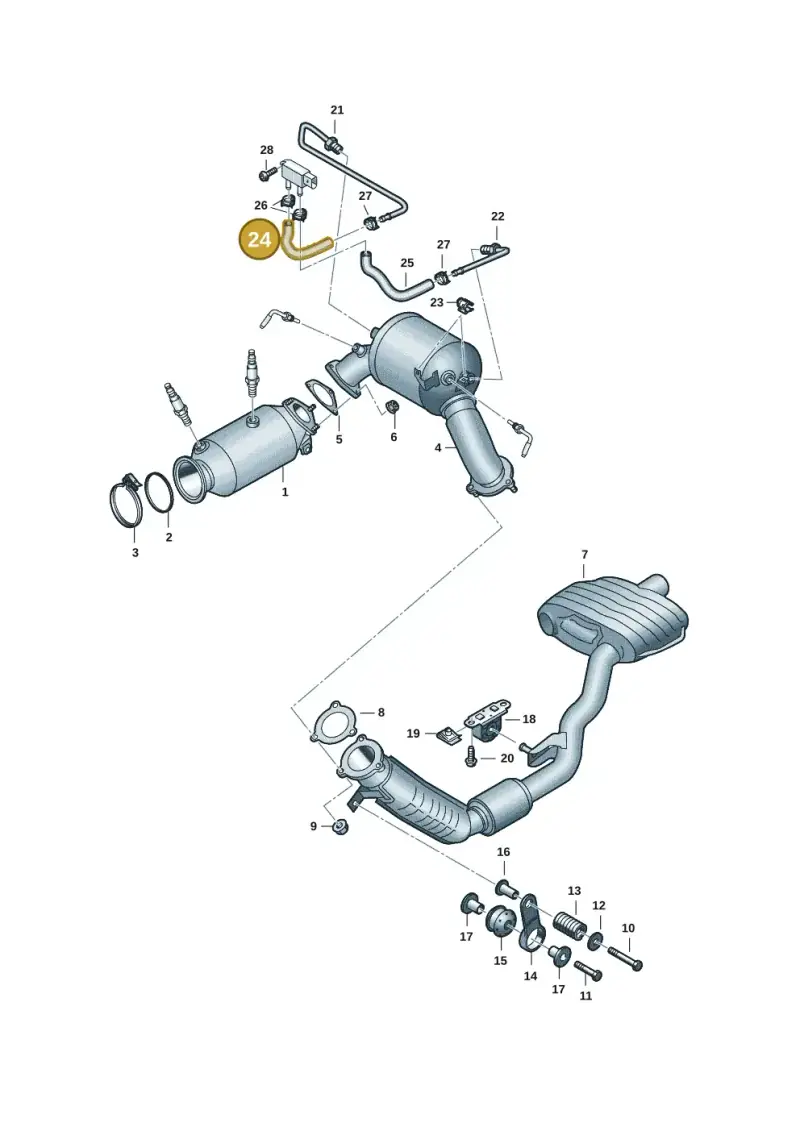 06L131850D — Volkswagen Touareg (2017-2023) diagram 439253033, position 24