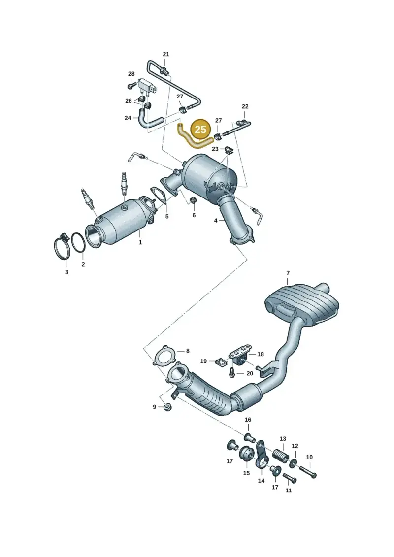 06L131850E — Volkswagen Touareg (2017-2023) diagram 439253033, position 25