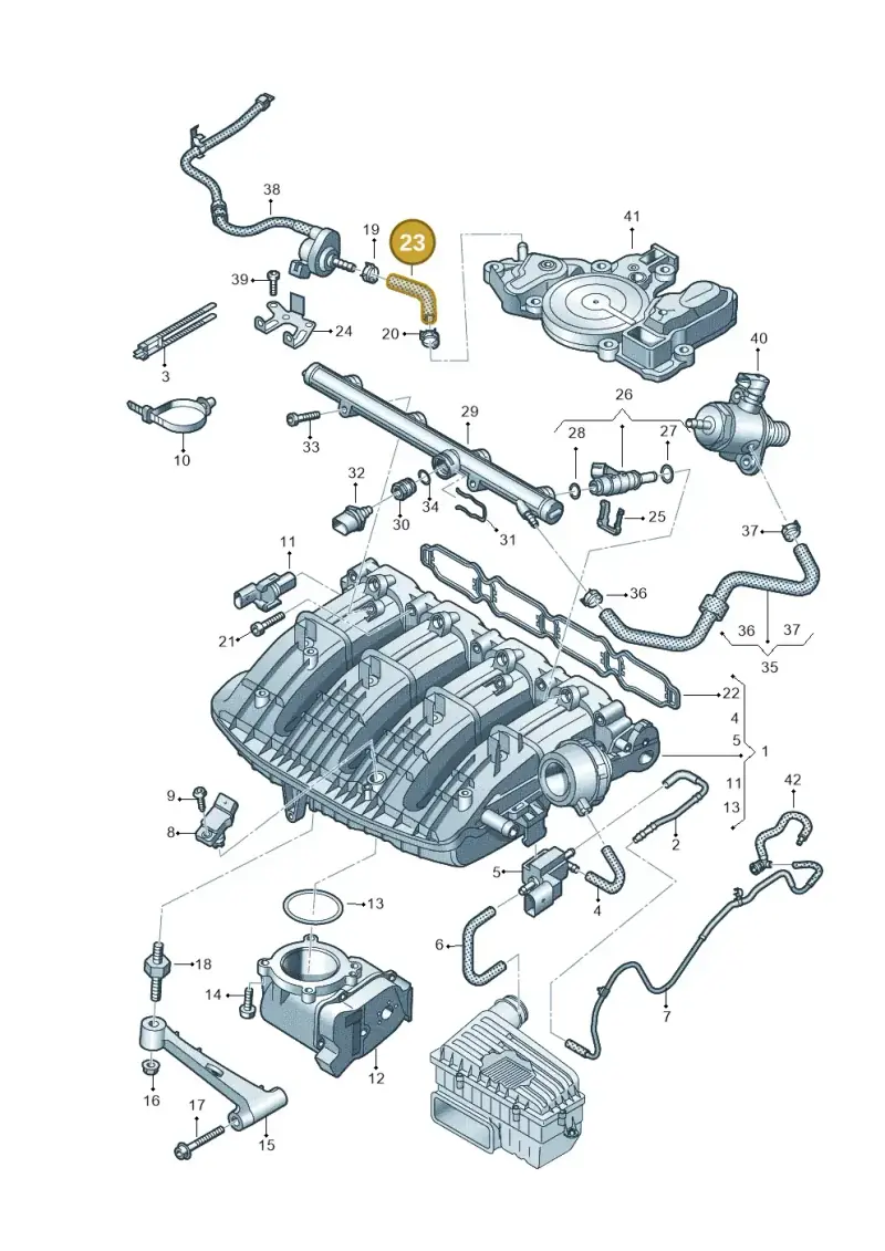 06L133514J — Volkswagen Touareg (2017-2023) diagram 439133000, position 23