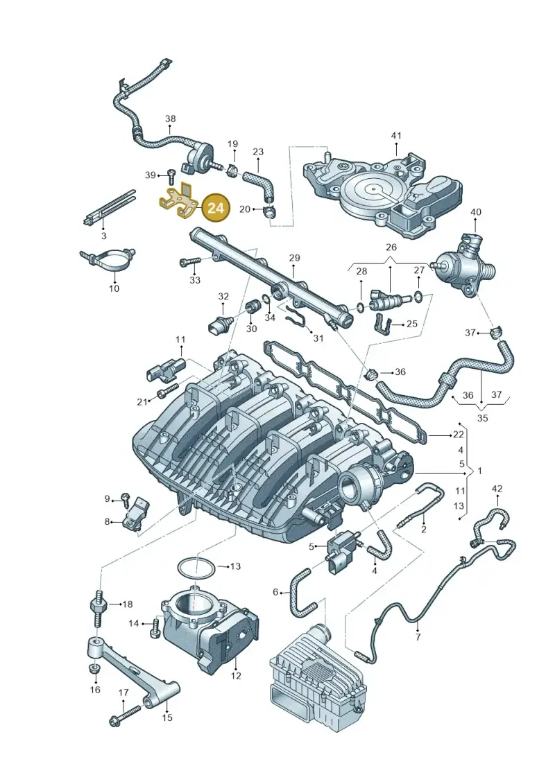 06L133519P — Volkswagen Touareg (2017-2023) diagram 439133000, position 24