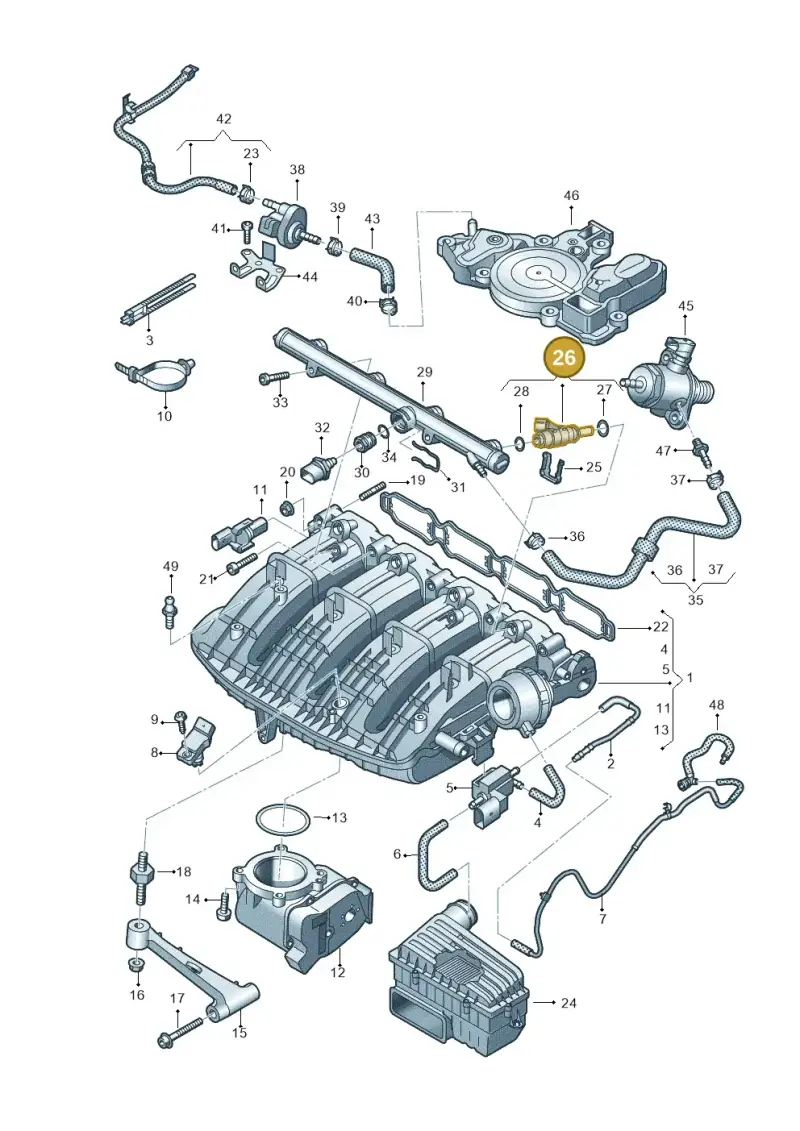 06L906031C — Volkswagen Jetta 1.4 (2017-2024) diagram 746133100, position 26