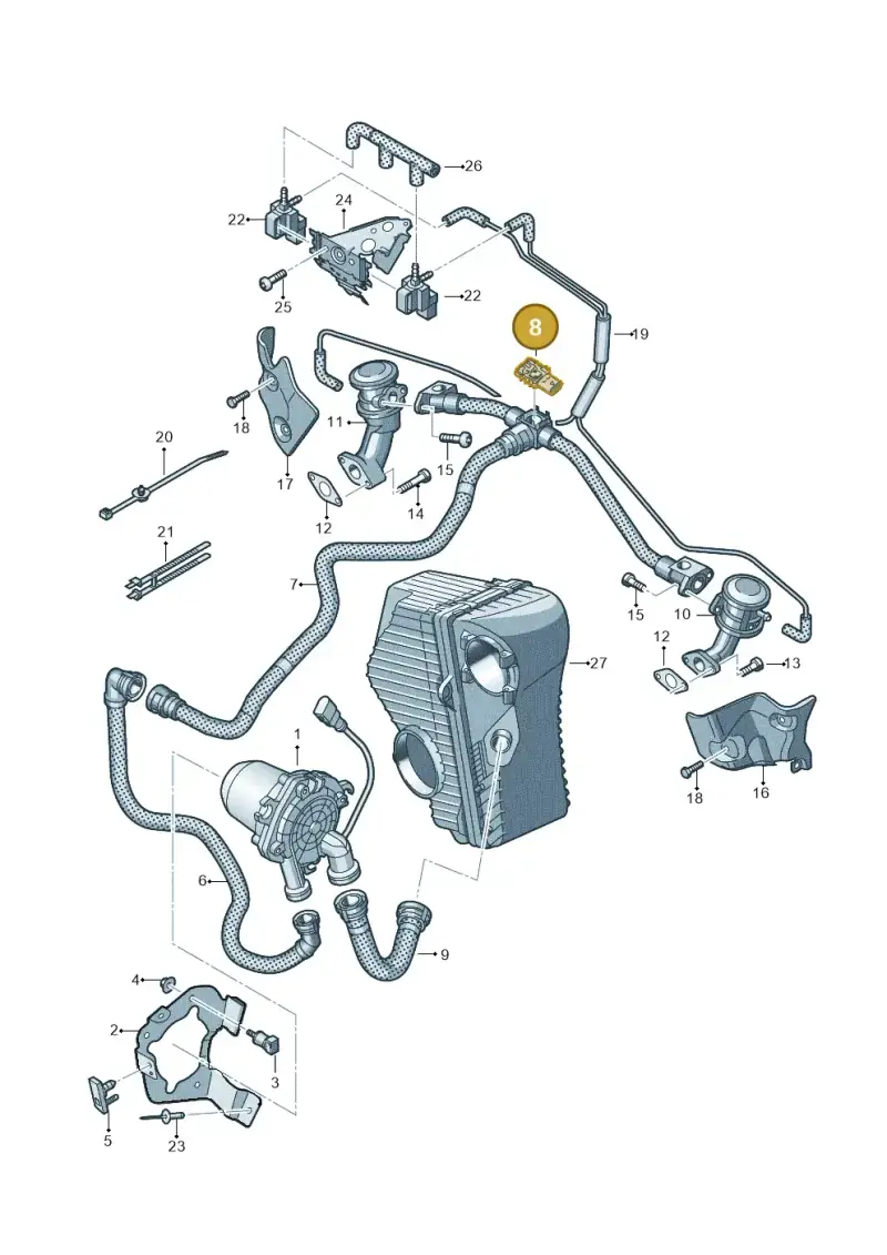 06L906052A — Volkswagen Touareg BlueMotion (2014-2018) diagram 693131000, position 8