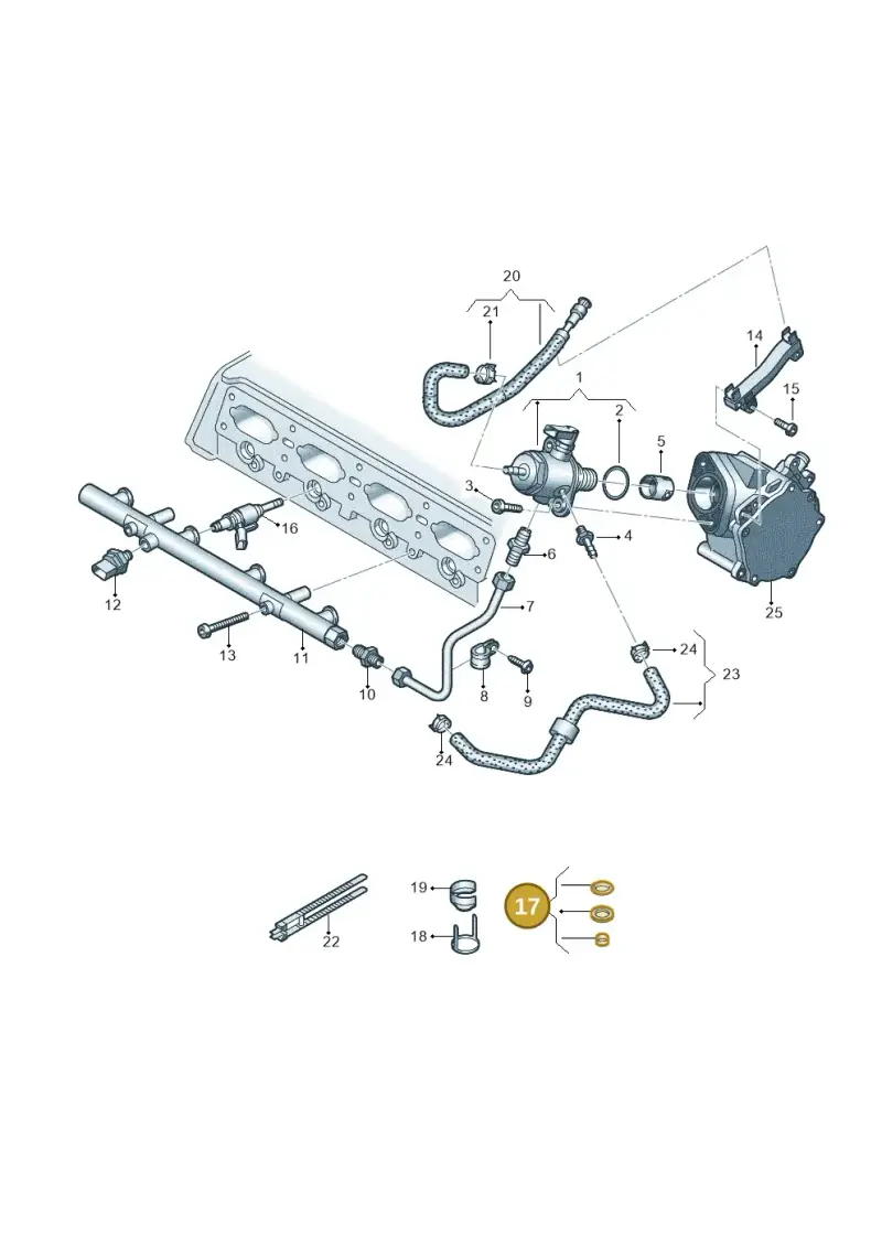 06L998907 — Volkswagen Touareg (2017-2023) diagram 439133100, position 17