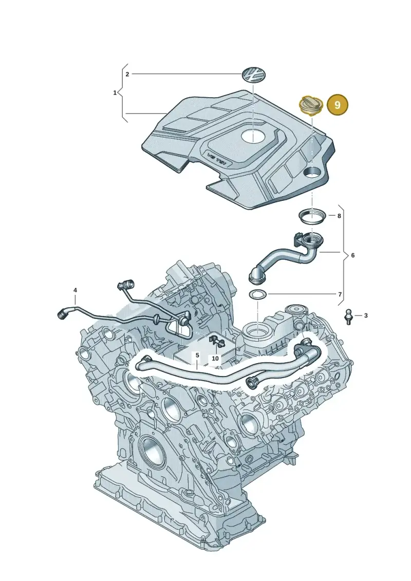 06M103485D — Volkswagen Touareg (2017-2023) diagram 439103045, position 9