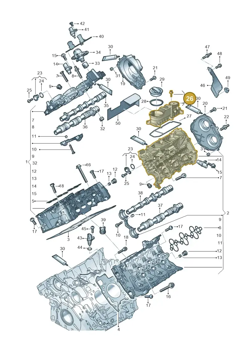06M103515H — Volkswagen Touareg (2017-2023) diagram 429103033, position 26