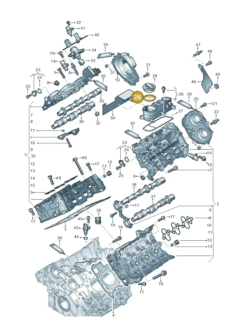 06M103727A — Volkswagen Touareg (2017-2023) diagram 429103033, position 28