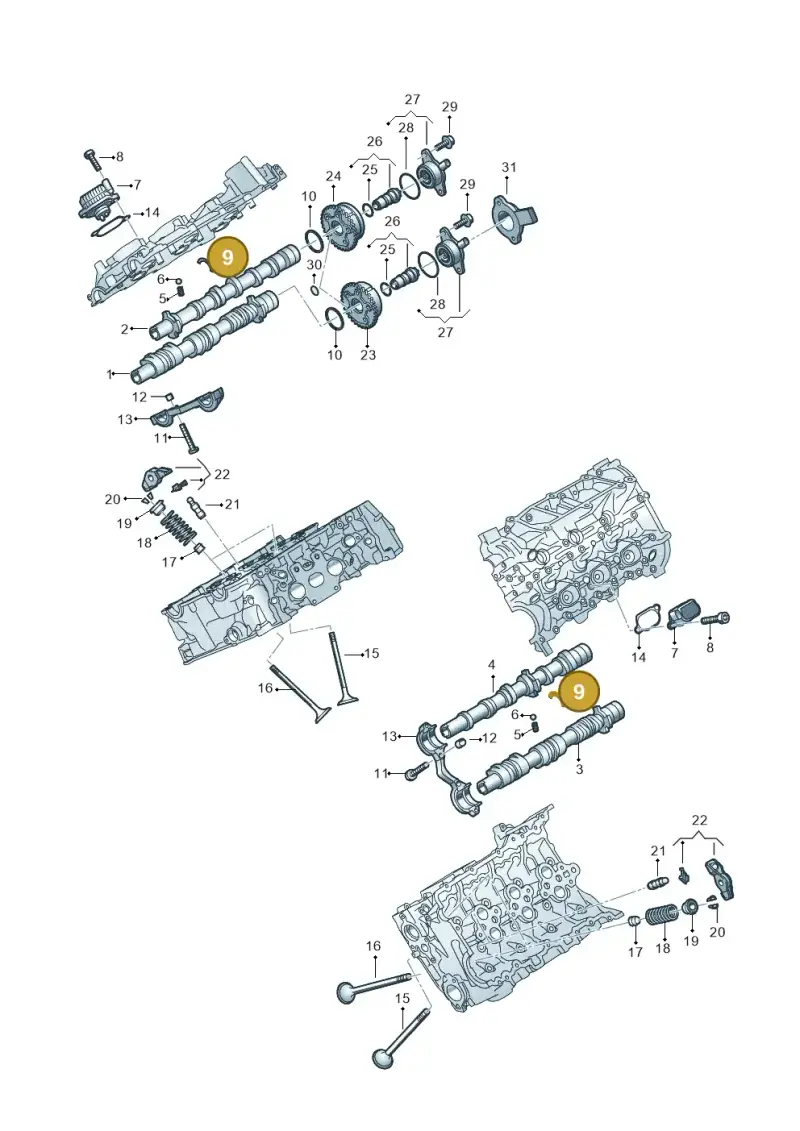 06M109307E — Volkswagen Touareg (2017-2023) diagram 849109180, position 9