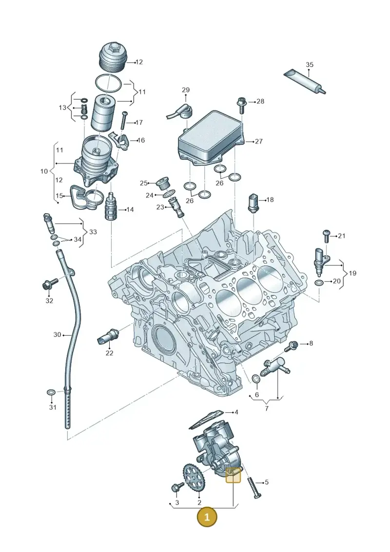 06M115103T — Volkswagen Touareg (2017-2023) diagram 849115200, position 1