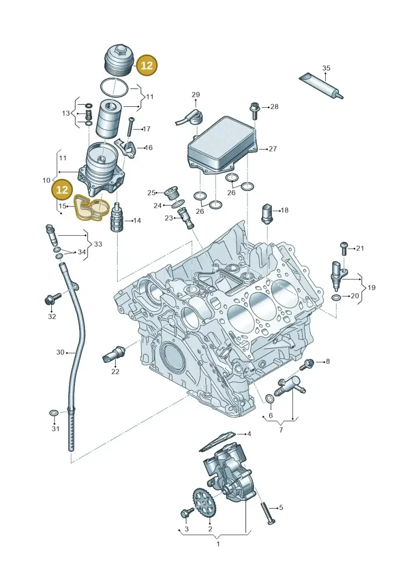 06M115311E — Volkswagen Touareg (2017-2023) diagram 849115200, position 12