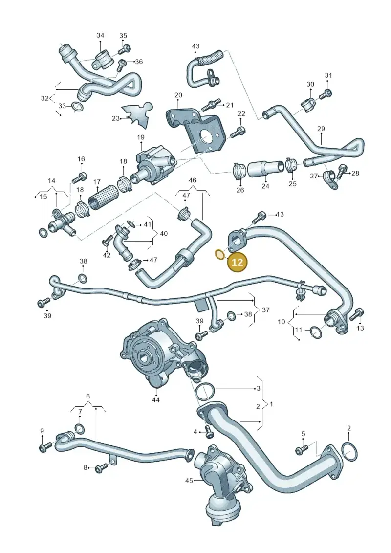 06M117070G — Volkswagen Touareg (2017-2023) diagram 439121300, position 12
