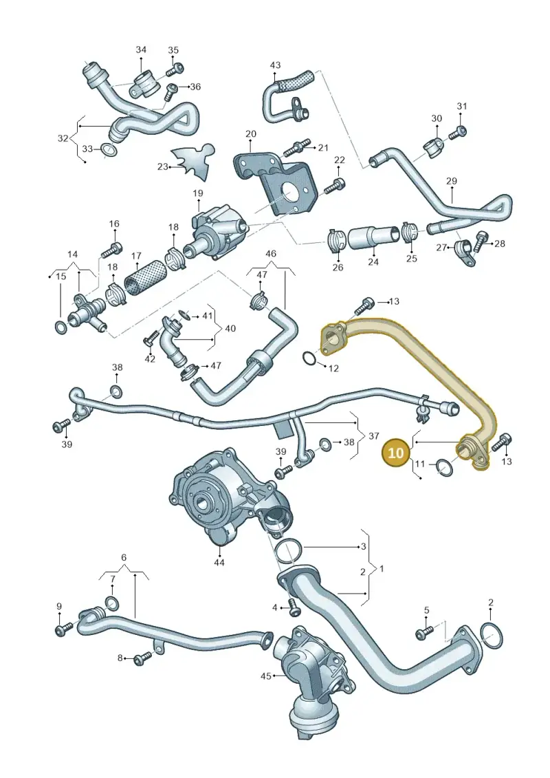 06M121071L — Volkswagen Touareg (2017-2023) diagram 439121300, position 10
