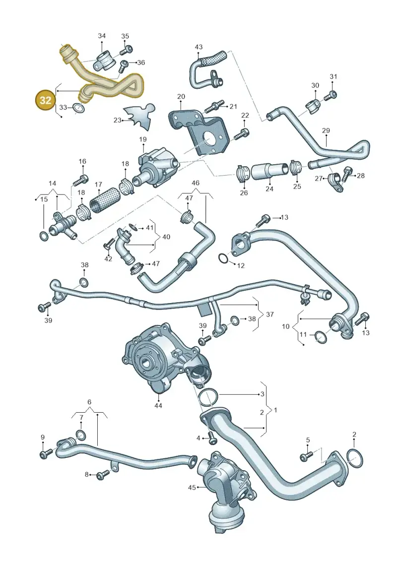 06M121075S — Volkswagen Touareg (2017-2023) diagram 439121300, position 32