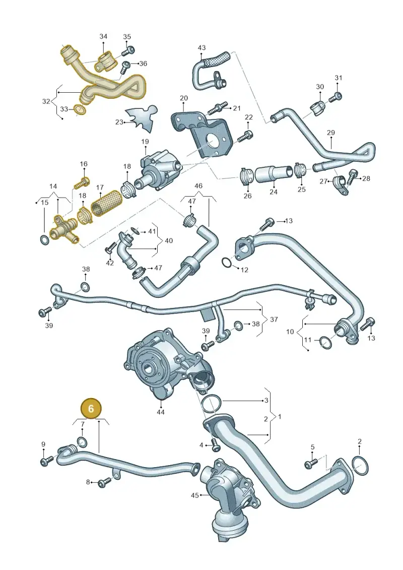 06M121083J — Volkswagen Touareg (2017-2023) diagram 439121300, position 6