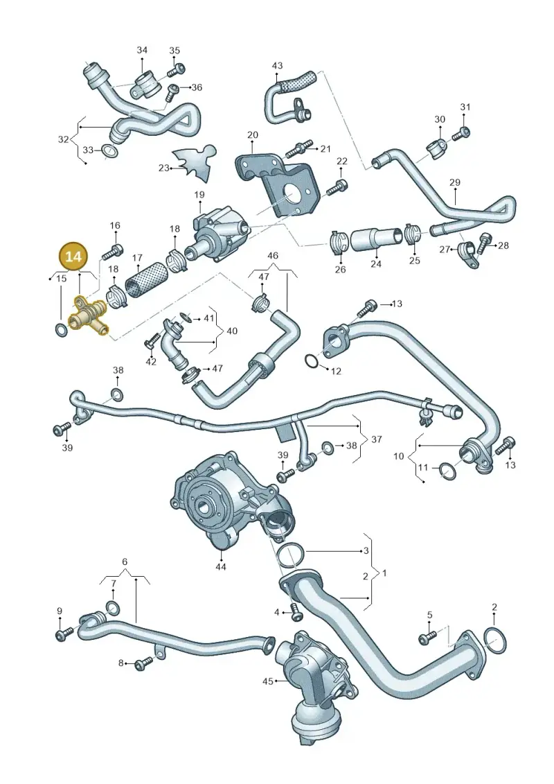 06M121159C — Volkswagen Touareg (2017-2023) diagram 439121300, position 14