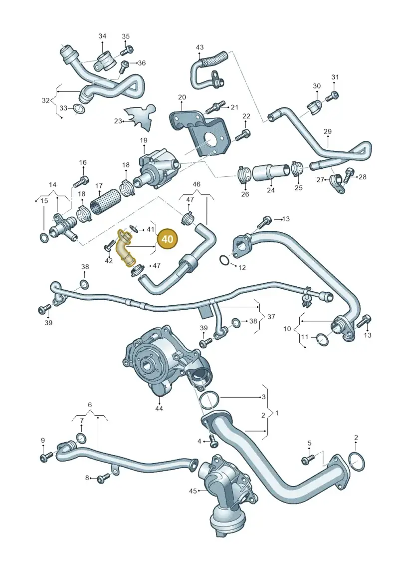 06M121432F — Volkswagen Touareg (2017-2023) diagram 439121300, position 40