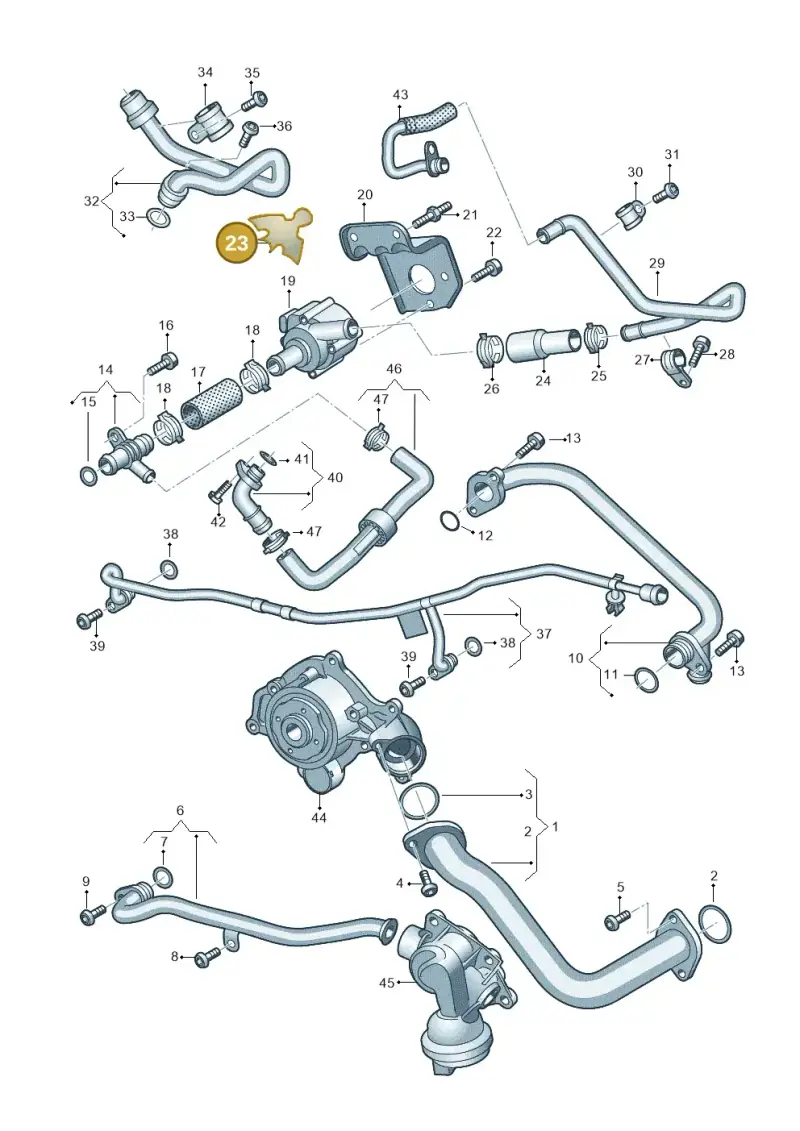 06M121651A — Volkswagen Touareg (2017-2023) diagram 439121300, position 23