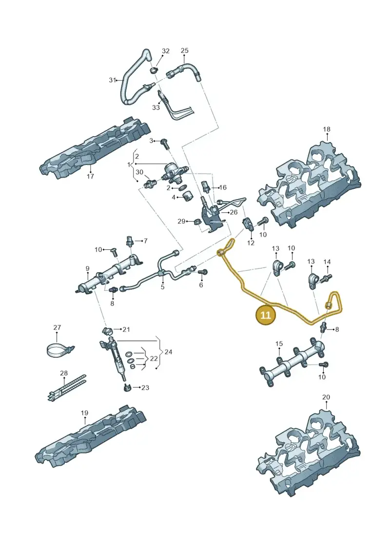 06M127507AB — Volkswagen Touareg (2017-2023) diagram 439133150, position 11