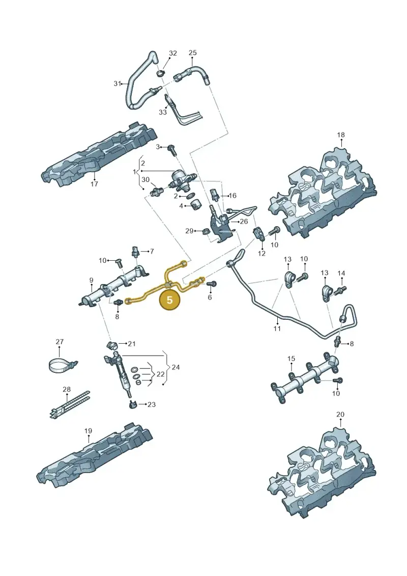 06M127507AC — Volkswagen Touareg (2017-2023) diagram 439133150, position 5