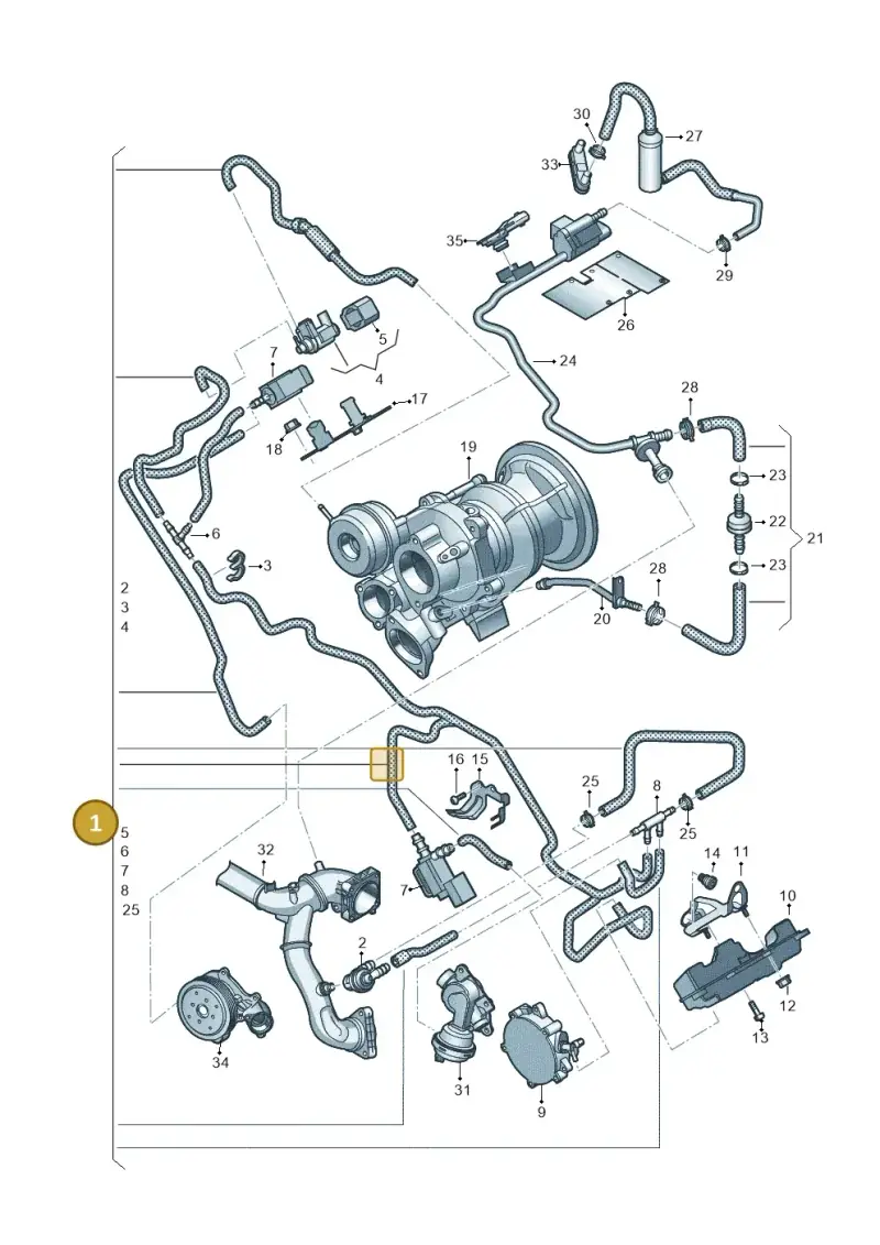 06M131055HS — Volkswagen Touareg (2017-2023) diagram 439133200, position 1