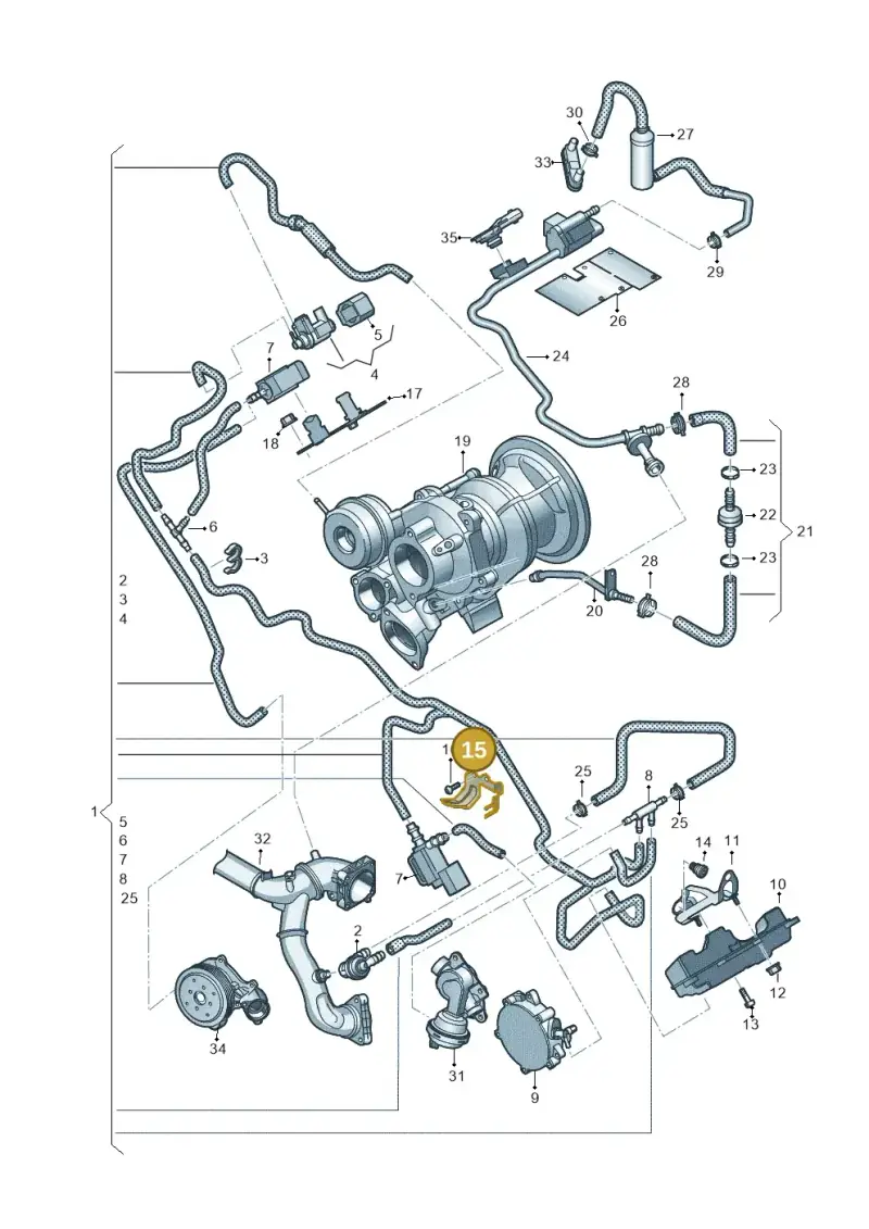06M131087F — Volkswagen Touareg (2017-2023) diagram 439133200, position 15