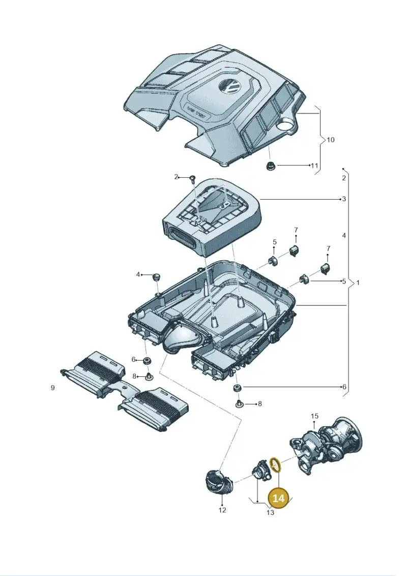 06M133026D — Volkswagen Touareg (2017-2023) diagram 439129050, position 14