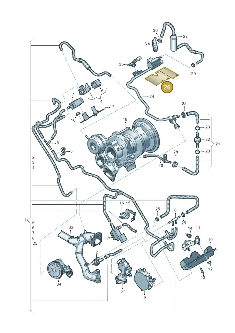 06M133105B — Volkswagen Touareg (2017-2023) diagram 439133200, position 26