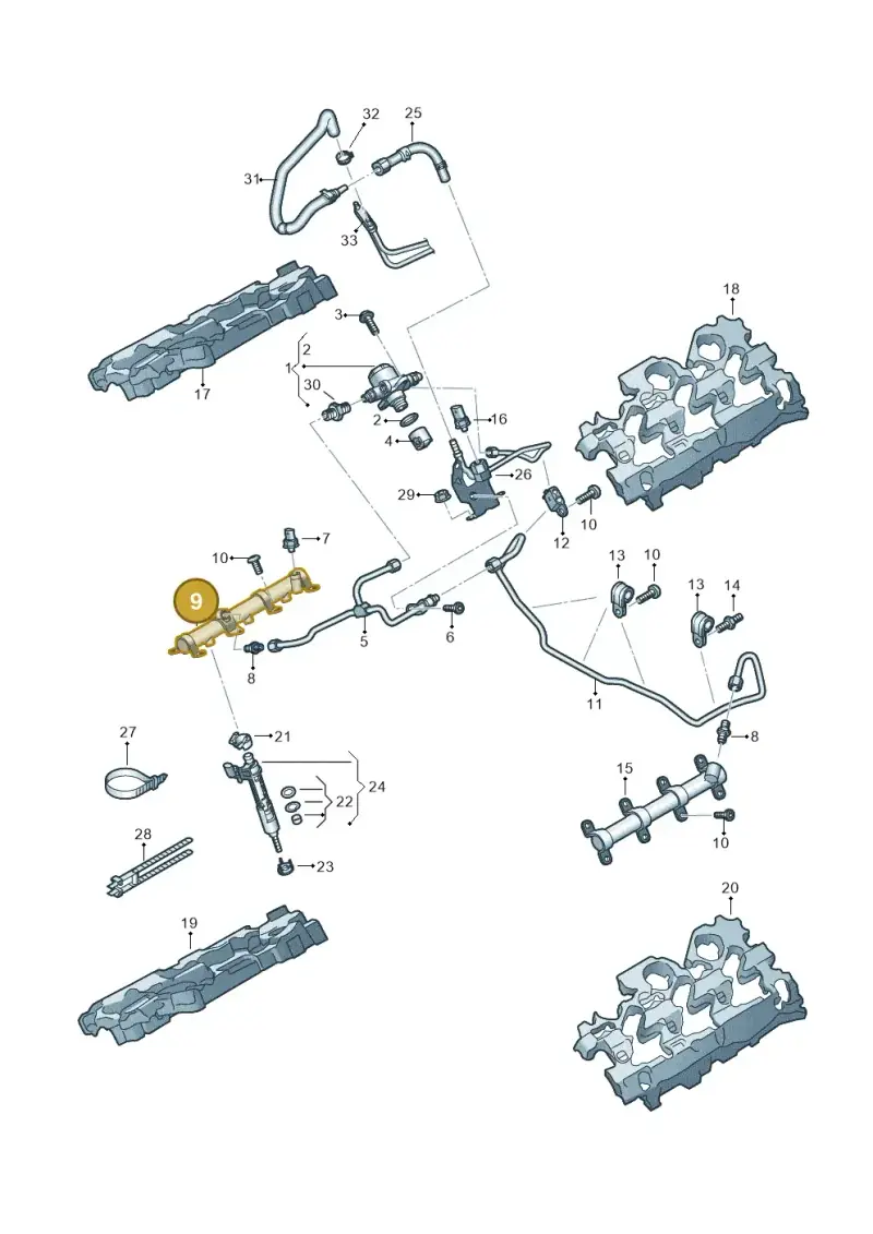 06M133316L — Volkswagen Touareg (2017-2023) diagram 439133150, position 9