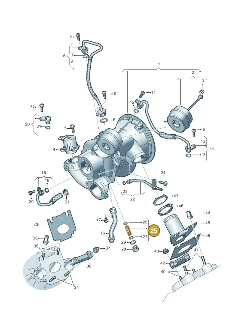 06M133554A — Volkswagen Touareg (2017-2023) diagram 439145000, position 25
