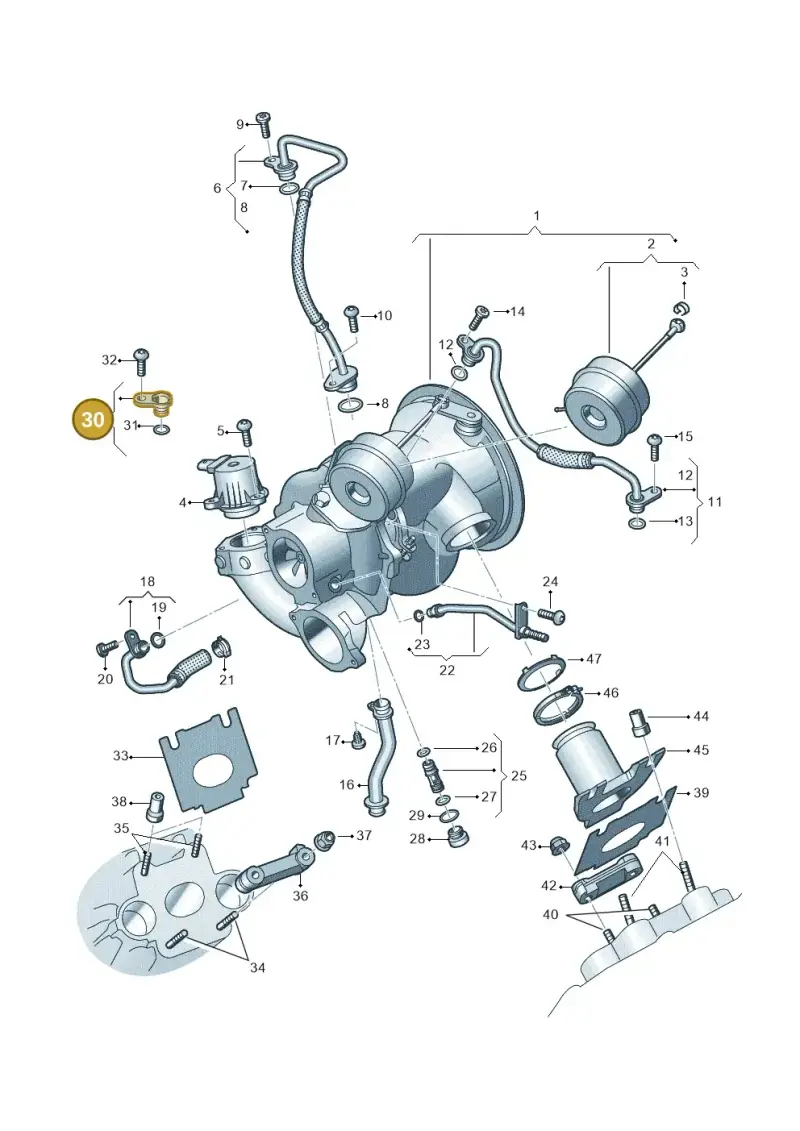 06M145040A — Volkswagen Touareg (2017-2023) diagram 439145000, position 30
