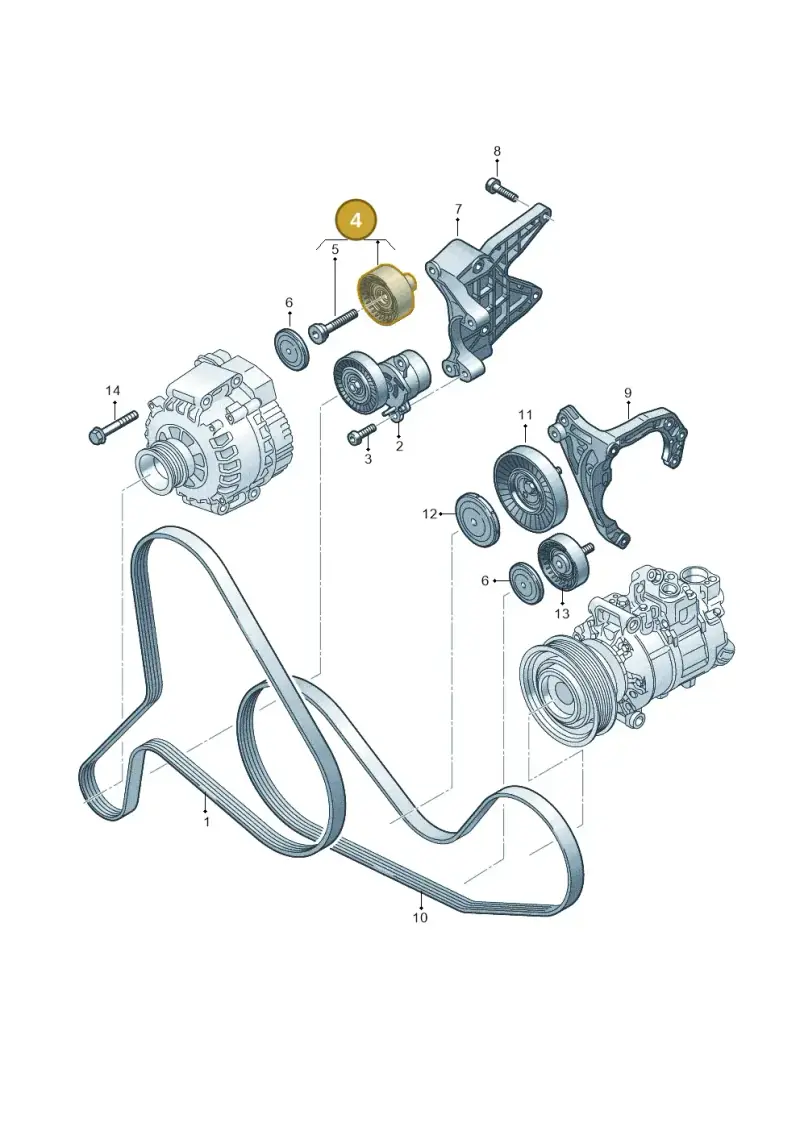 06M903341D — Volkswagen Touareg (2017-2023) diagram 849903550, position 4