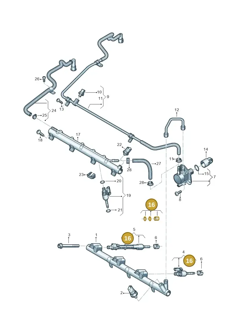 06M998907 — Volkswagen Teramont (2021-2023) diagram 809133200, position 16