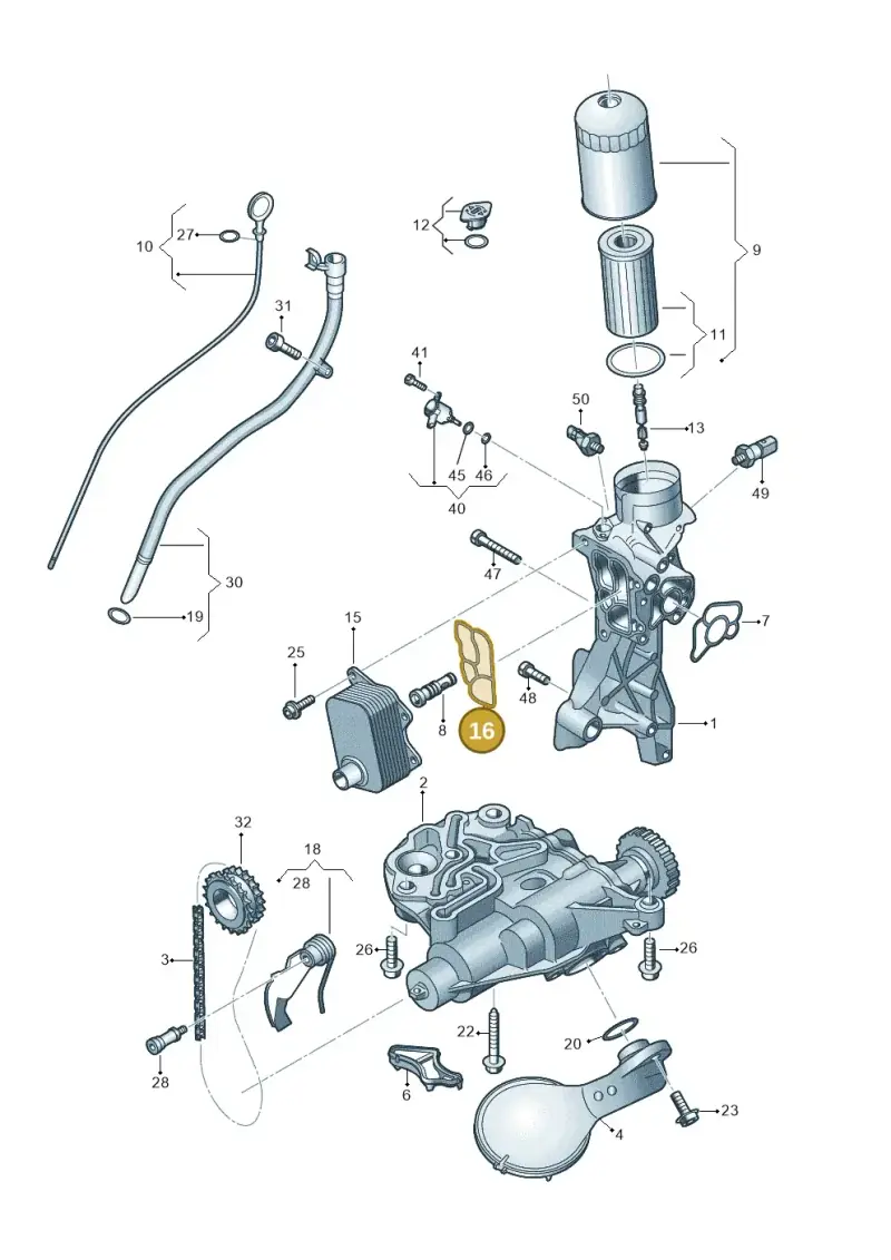 06N115441 — Volkswagen Tiguan 2.0 4Motion (2017-2024) diagram 596115022, position 16
