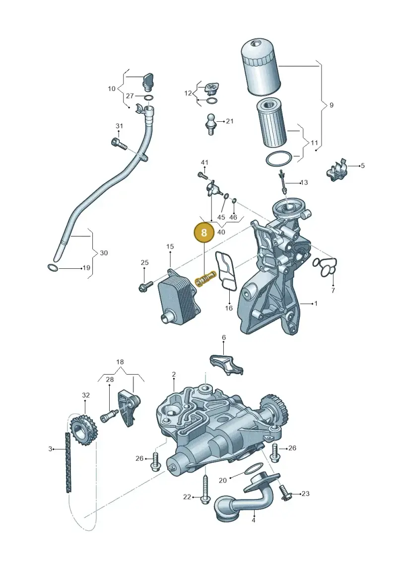 06Q103208 — Volkswagen Touareg (2017-2023) diagram 850115050, position 8