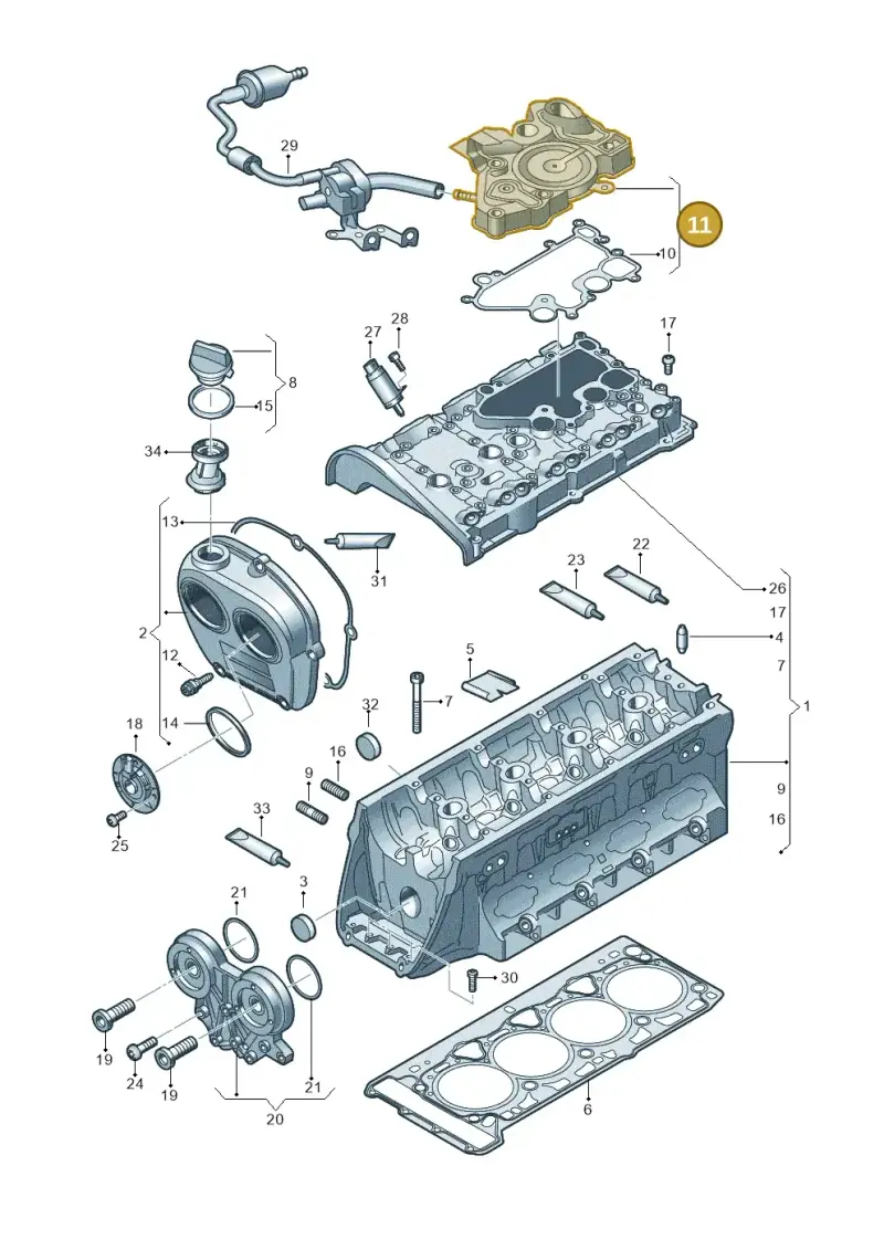 06Q103495F — Volkswagen Atlas Cross Sport (2019-2023) diagram 863103500, position 11