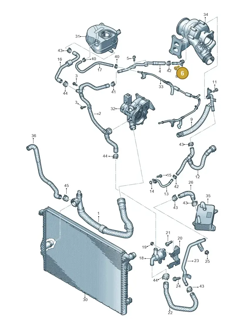 06Q121492 — Volkswagen Tiguan 2.0 4Motion (2016-2024) diagram 850121126, position 6