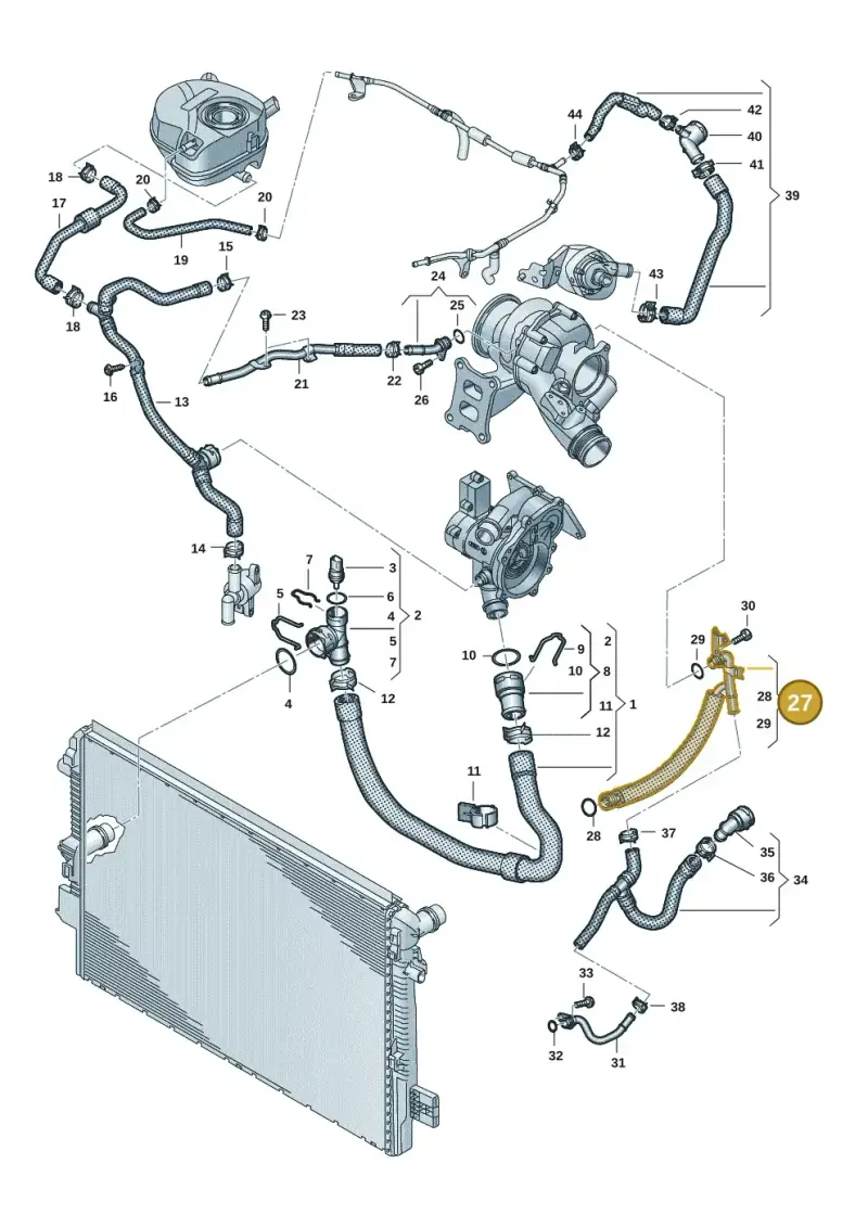 06Q121497F — Volkswagen Polo 1.0 BlueMotion (2017-2024) diagram 837121422, position 27