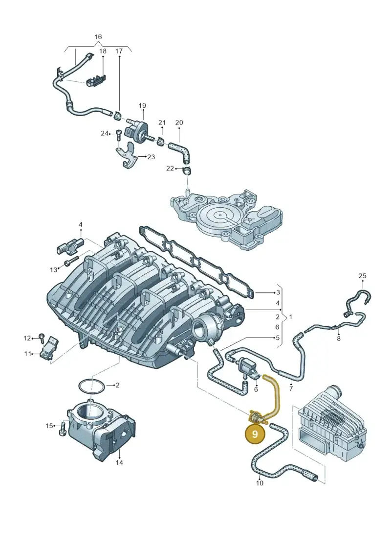 06Q133583 — Volkswagen Golf 2.0 BlueMotion (2019-2024) diagram 813133090, position 9