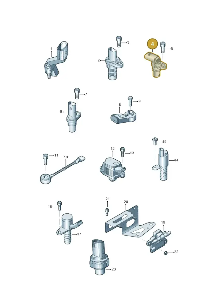 06Q907601 — Volkswagen Tiguan 2.0 4Motion (2017-2024) diagram 833906030, position 4