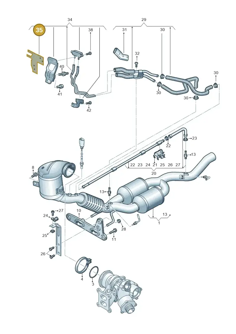 06Q971461 — Volkswagen Golf 2.0 BlueMotion (2019-2024) diagram 793253032, position 35