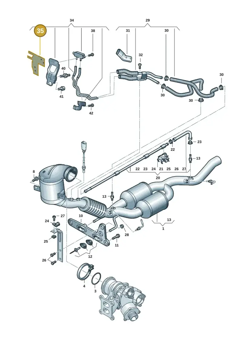 06Q971461 — Volkswagen Golf 2.0 BlueMotion (2019-2024) diagram 884253043, position 35