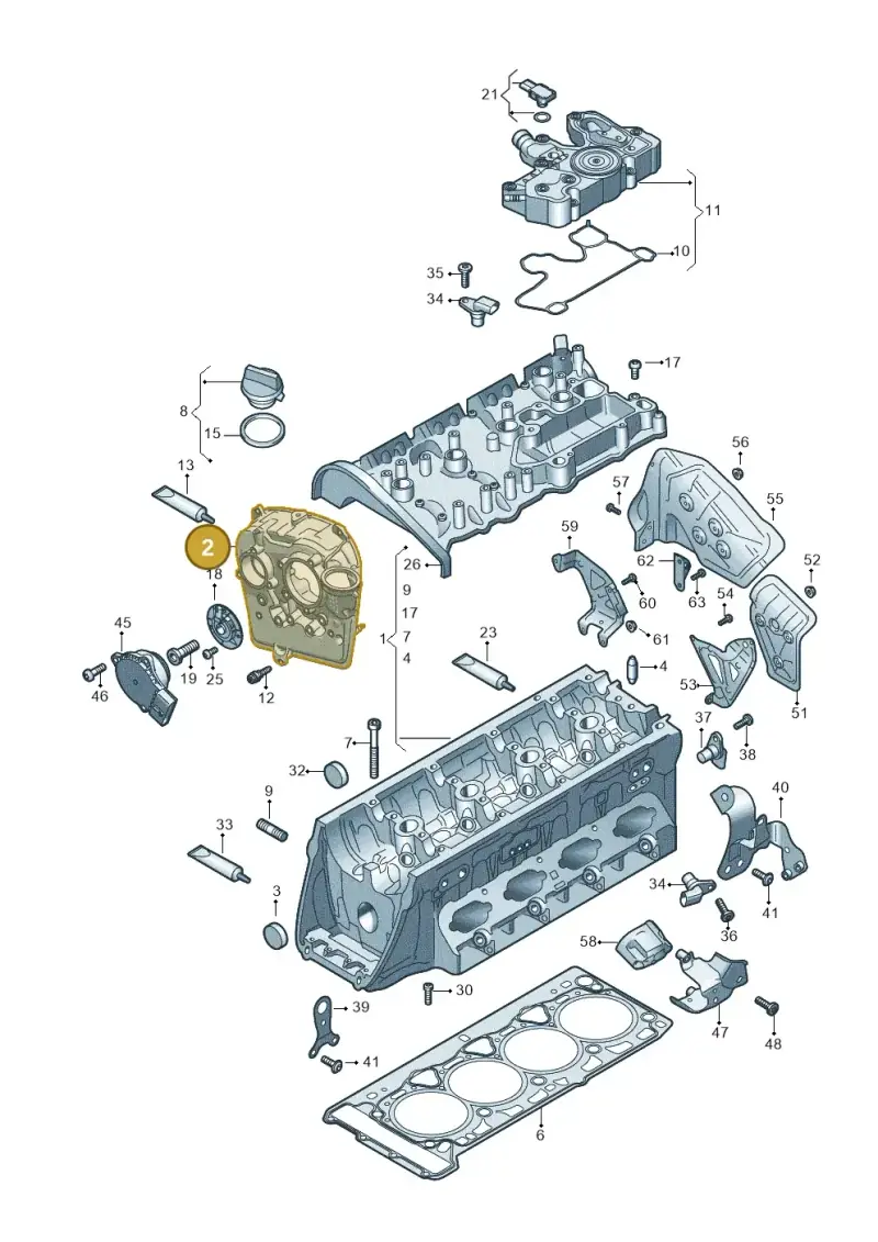 06R103255F — Audi A5 Limousine (2024-2025) diagram 849103000, position 2