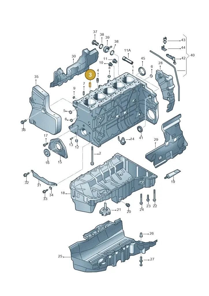 070103136 — Volkswagen Transp. caravelle (2008-2009) diagram 410103300, position 3