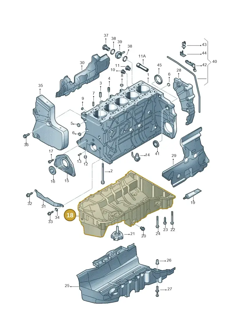 070103603L — Volkswagen Transp. caravelle (2008-2009) diagram 410103300, position 18