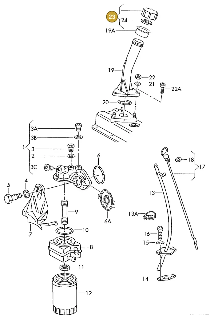 070115311 — Volkswagen TRANSPORTER SYNCRO (1996-2003) diagram 117115600, position 23