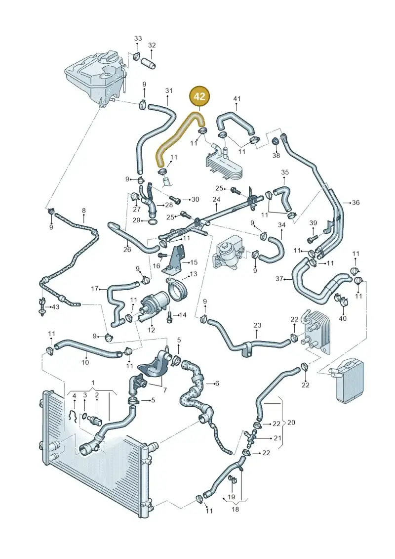 070121063A — Volkswagen Touareg                08> (2007-) diagram 478121510, position 42