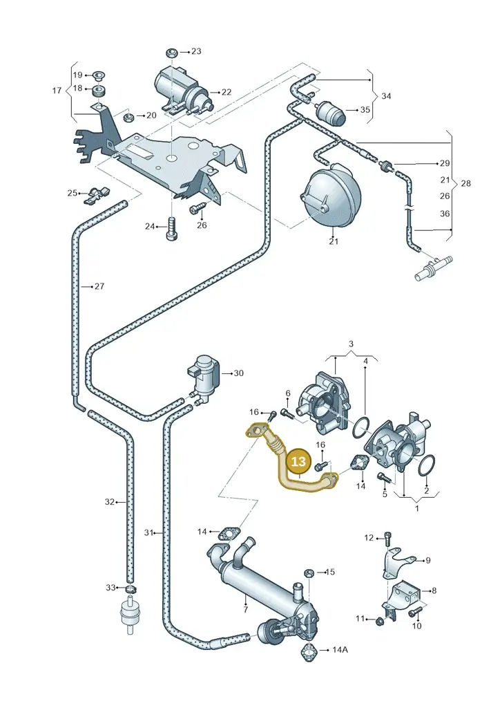 070131521AA — Volkswagen Transp. caravelle (2008-2009) diagram 630131900, position 13
