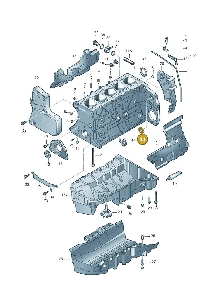 070903107 — Volkswagen Transp. caravelle (2008-2009) diagram 410103300, position 41