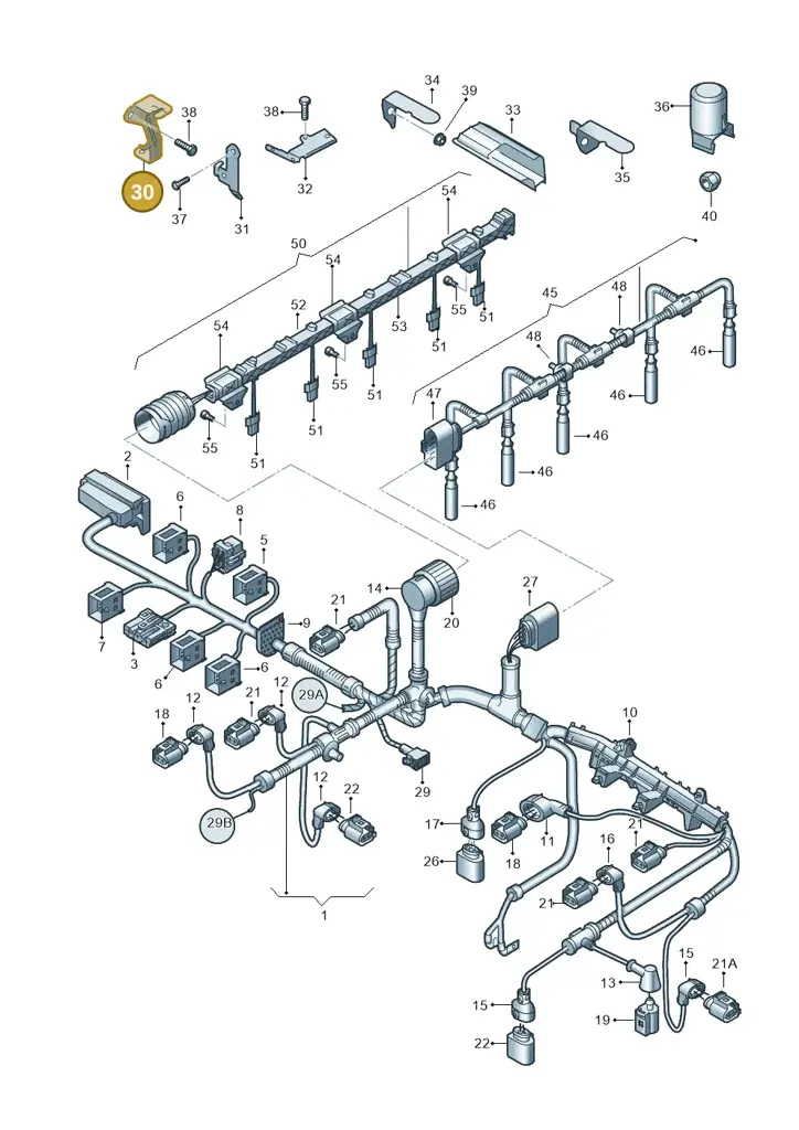 070971502F — Volkswagen Transp. caravelle (2008-2009) diagram 410971050, position 30